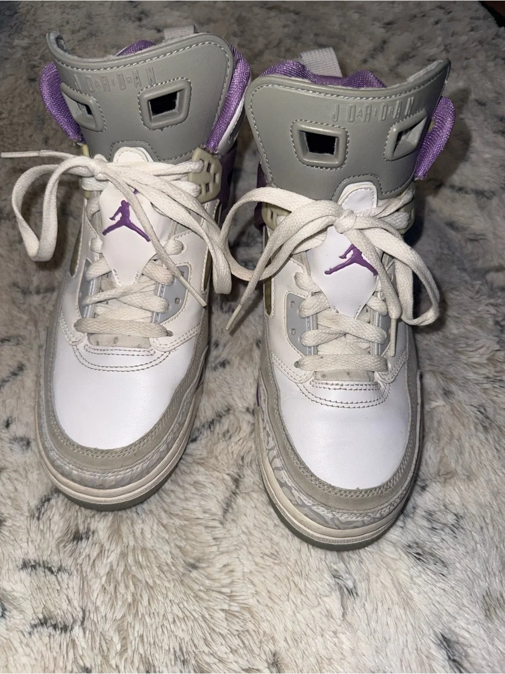 Air Jordan Spizike GS 'Cool Grey / Violet Pop' (317321-103) - Size 7Y Womens 8.5